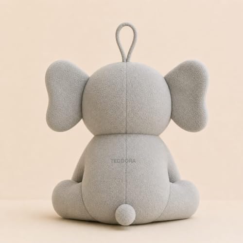 Image of Baby Ele Soft Toy for Girls Boys Kids, Grey, Dog Animal Plush Stuffed Teddy Gift Birthday, 18 cm