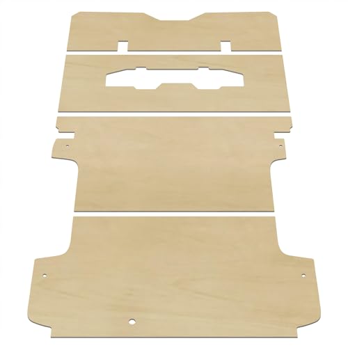 プロダックス 【 200系 ハイエース スーパーGL ワイド幅 対応 フロアパネル L 】 荷台 床張りキット フロアマット 床板 パーツ内装 ラゲッジマット カスタム 車中泊 グッズ (ステップ形状カット無×セカンドシート取付穴加工有, 無塗装, パワー