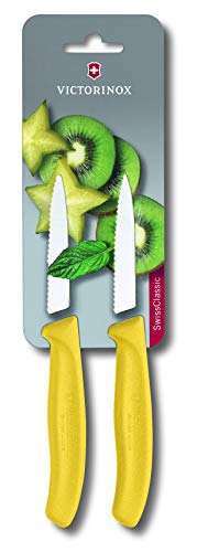 Victorinox Swiss Classic 2-delige set groentemessen met gekarteld, vaatwasmachinebestendig, roestvrij staal, geel - Image 3
