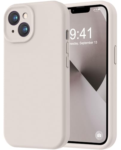 Image of LOVE 3000 Designed for iPhone 13 Case, Premium Silicone with [Camera Protection] [Soft Anti-Scratch Microfiber Lining] Shockproof Protective Phone Case for iPhone 13 Women Men Girls 6.1 inch, Stone