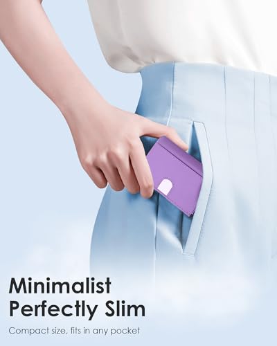 Image of QLD RFID Wallet Women - Small Slim Trifold Wallet Anti-Theft Pop up Card Holder, Minimalist, Ultra Thin, Front Pocket, Premium Leather, 9-11 Cards Capacity | ID Window | Cash Slot