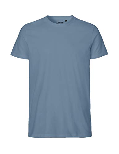 -Neutral- T-Shirt, 100% Bio-Baumwolle. Fairtrade, Oeko-Tex und Ecolabel Zertifiziert, Textilfarbe: Indigo, Gr.: M
