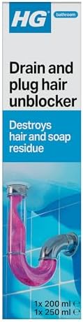 Denmark Modern Drain & Plug Hair Unblocker for Sinks & Drains | Powerful Hair Remover for Hair Clogs, Grease & Organic Residue | For Bathroom Basins, Showers, Baths & Waste Pipes (2 Pack, 450ml)