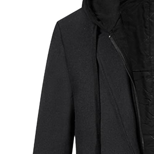Men's Hooded Wool Peacoat Winter Single Breasted Casual Male Jacket Wool Blend Overcoat with Detachable Hoodie3