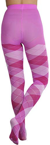 Image of ToBeInStyle Women's Argyle Checkered Diamond Rhombus Net Opaque Sheer Tights Pantyhose