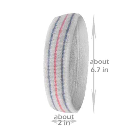 Image of COUVER Tennis Headband - Cotton Terry Cloth Sweatband for Men & Women - High Absorbency Athletic Hairband for Gym, Basketball & Running - 1 Piece