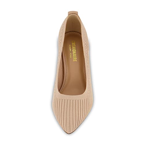 Cushionaire Women's Encore Knit Dress Pump With Memory Foam Padding, Wide Widths Available, Nude 9 #TOP2