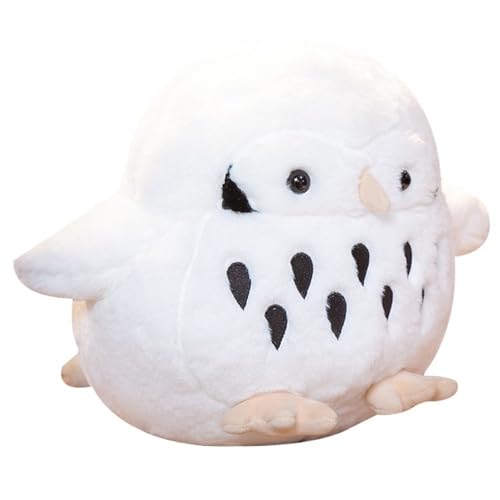 KUKUShining Búho De Peluche, Búho Regordete Linda Almohada Mascota Peluches Suaves Esponjosos Juguete para Regalo De Cumpleaños Y Navidad(White,38cm/14.96in)
