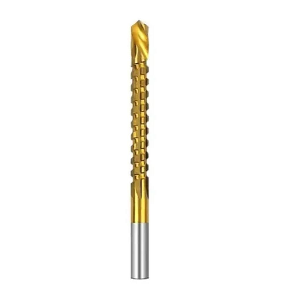 Littimoon 6mm Titanium Coated Drill Bit Spiral Jagged Saw Drill Bit Composite Drill Bit Twist Drill Bit