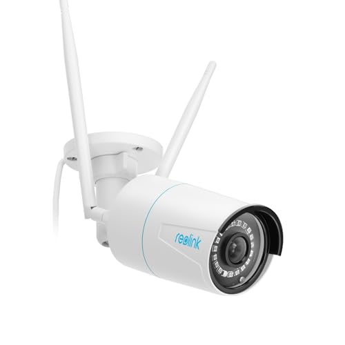 Reolink 5MP WLAN Kamera Outdoor, 2,4GHz/5GHz WLAN CCTV IP Kamera Aussen mit Person/Auto/Tiererkennung, IP67 Wetterfest, Nachtsicht, Bewegungsmelder, SD-Kartenslot, Zeitraffer, Außenkamera RLC-510WA