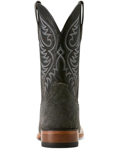 Ariat Men's Wiley Cowboy Boot, Black Elephant Roughout/Bayou Black, 10.5 Wide3