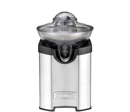 Cuisinart Prensa Eléctrica de Cítricos | Exprimidor de Frutas de todos los tamaños   Naranja, Limón, Lima, Pomelo | Sin goteo | Apto para lavavajillas | Tamaño compacto | Acero inoxidable