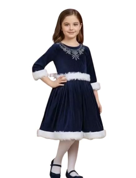 Festive Christmas Wool Frock for Girls-image-19