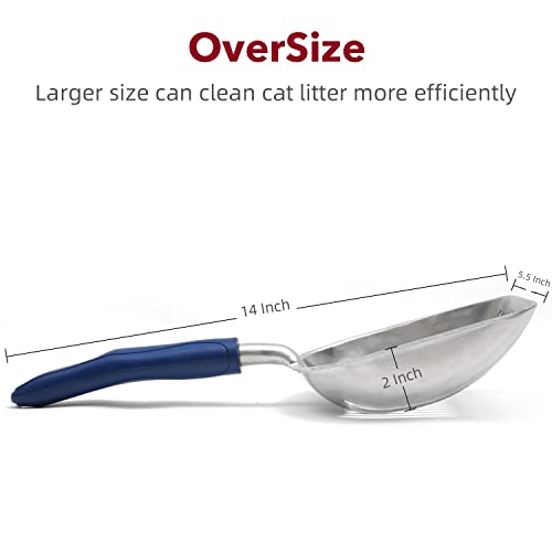 Frxat Cat Litter Scoop, Aluminum Cat Litter Scooper, Solid And Durable Oversized Metal Litter Scoops, Solid Metal, Deep Scoop, Fecal Screening, Solid Handle #TOP1