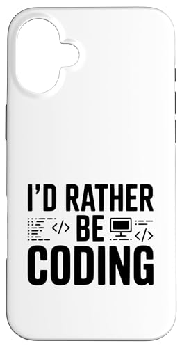 I'd Rather Be Coding Funny Programmer ���[���A �X�}�z�P�[�X iPhone 16 Plus �p