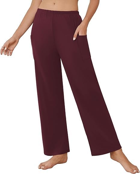 ELESOL Womens Pajama Wide Leg Palazzo Pj Lounge Comfy Pajama Bottoms