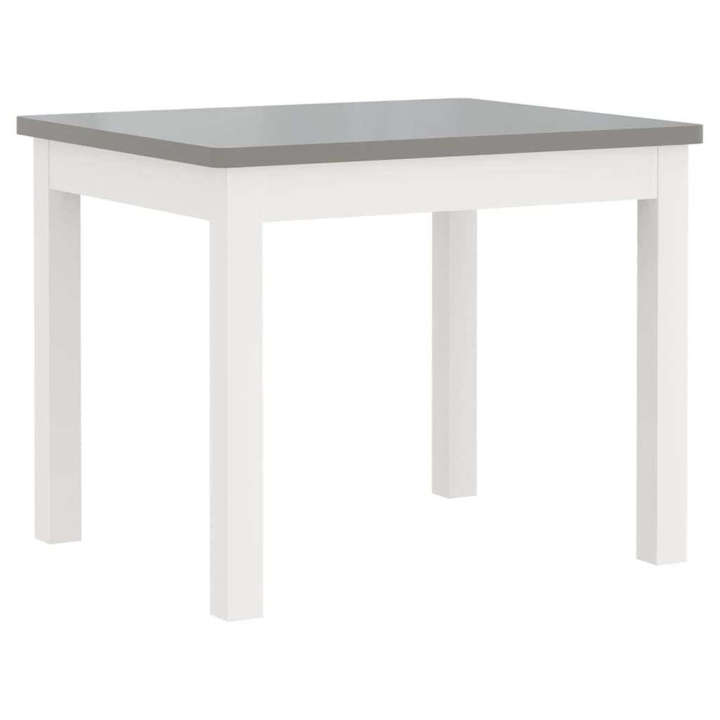 Generico Set Tavolo e Sedie per Bambini 4 Pezzi Bianco e Grigio in MDF,Mobili per Bebè e Bimbi,Set di mobili per Bebè e bimbi-10411