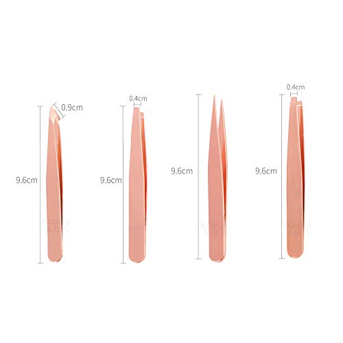 Andoer Conjunto de pinças de sobrancelha 4 unidades de ferramentas de beleza diária para remoção de