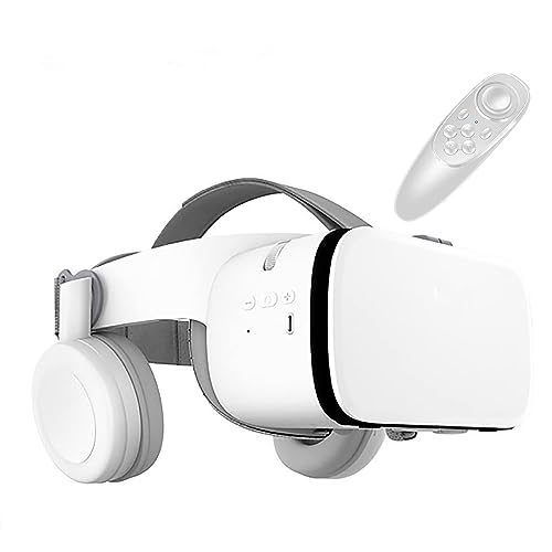 3D Virtual Reality VR Headset, VR Glasses Goggles with Bluetooth Headset, 3D Virtual Reality Glasses for iPhone/Samsung Movies and Games Compatible with iOS/Android, for iPhone Apple Android Phone.
