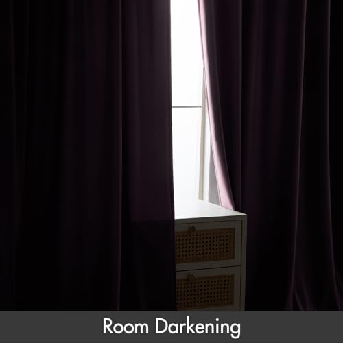 Image of MIULEE Lavender Blackout Velvet Curtains Drapes 108 Inch Long 52 inchx108 inch | Luxurious Bedroom Living Room Decor, Room Darkening, Thermal Insulated, Rod Pocket Design, Super Soft Fabric, Extra Long