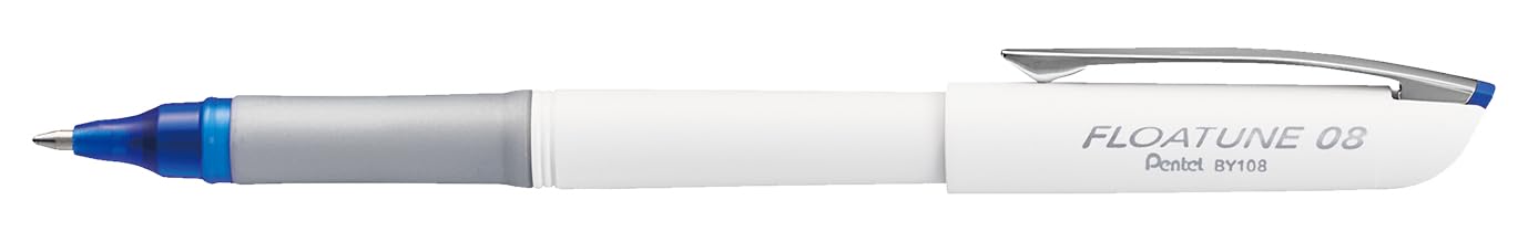 Pentel BY108 Floatune Rollerball Pen, Cap-Style, 0.8mm Tip, Blue ink (Single Pen)