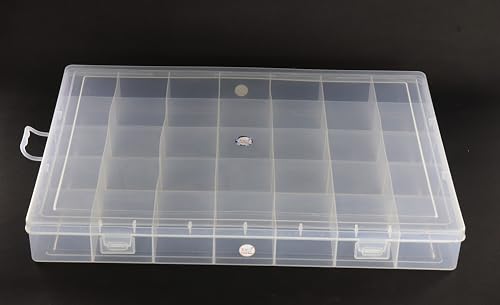 Image of NMII Multipurpose Plastic Storage Box with Partitions | Transparent Organizer with Secure Lid | Ideal for Stationery, Craft Supplies, Tools, and Jewellery, Accessories | Lightweight-(35 Partitions)