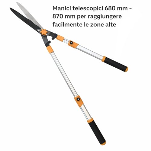 Topolenashop Cesoie Tagliasiepi Telescopiche 27–34” (680–870 Mm) – Forbici Da Giardino Regolabili Con Manici In Alluminio – Tagliasiepi Manuale Per Siepi E Arbusti | 352341 - 4