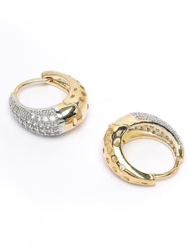 Plated American Diamond Bali/Hoop Earring for Fashion