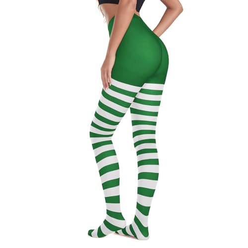 Image of American Trends Striped Tights for Women Witch Tights Halloween Costume Stretchy Pantyhose Stockings