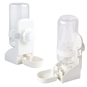Oncpcare 2Pcs 17oz Rabbit Water Feeder, Pet Cage Suspended Water Dispenser, Hanging Automatic Small Animal Water Bottle Bowl for Bunny Chinchilla Hedgehog Ferret Hamster