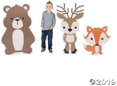 Fun Express Woodland Party Stand UPS Set of 3 - Party Decor - VBS Vacation Bible School Supplies/Decor - 3 Pieces