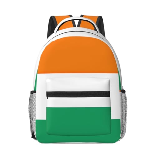 Mochila para laptop EdWal negra de viaje con bandera de Costa de Marfil para hombre