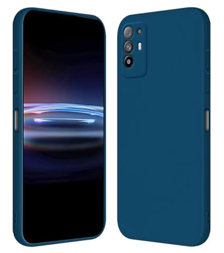 RankOne Custodia per OPPO A94 5G (6.43' Inches) Cover Morbida in Silicone TPU - Blu zaffiro