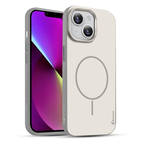 Image of KARWAN Slim Shockproof Back Case Cover Compatible with iPhone 13,Dual Layer Armor Protection with Matt Finish, Heavy Duty Cover with Magnetic MagEase Wireless Charging (Grey)