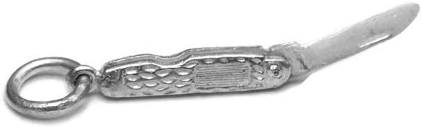 Miniature Folding Knife Pendant Charm .925 Sterling silver!!