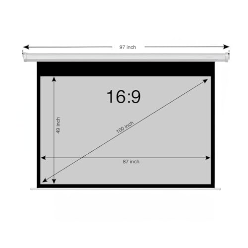 Image of BIG VUE Manual Pull Down Projector Screen, High Gain Grey Fabric Insta Lock - Auto Lock Projection Screen for Classroom, Home Theatre or Office (100 Inch, 16:9 Aspect Ratio)