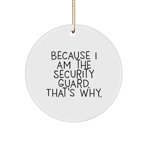 Funny Security Guard Circle Ornament Gifts from Friends and Family Because I Am The Security Guard. That's Why. Christmas Unique Gifts for Security Guards