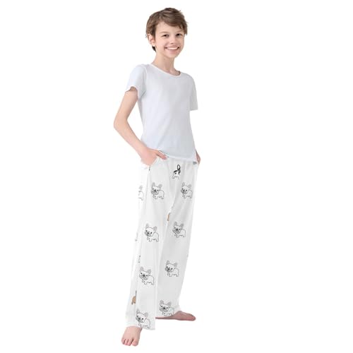 Boys' Pants French Bulldog Cute Dog Long Bottoms Jogger Pants Elastic Waist Trousers with Pockets S-XL4