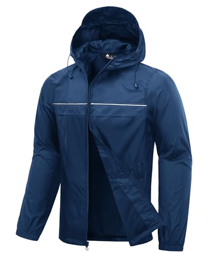 Image of SWISSWELL Mens Rain Jacket & Coats Packable Lightweight Waterproof Rain Shell Hooded for Golf Travel Hiking