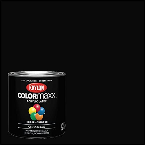 Image of Krylon K05605007 Colormaxx Brush On Paint, 1 /2 Pint, Black