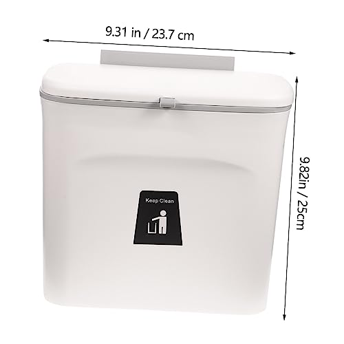 Caneca de basura rectangular para pared color blanco miniatura 2