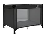 REQUISITE NEEDS Travel Cot, Padded Mattress, Birth to 15kg, Compact Folding Design with Travel Bag (Black)