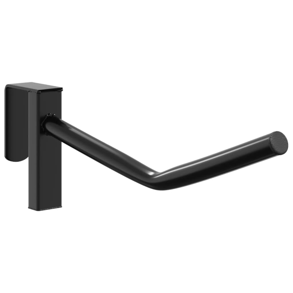 vidaXL Soporte Montura Brazo portátil con Gancho Brida Hierro Negro, bastidores de sillas de Montar, sillero, Soporte de Silla de Montar portátil