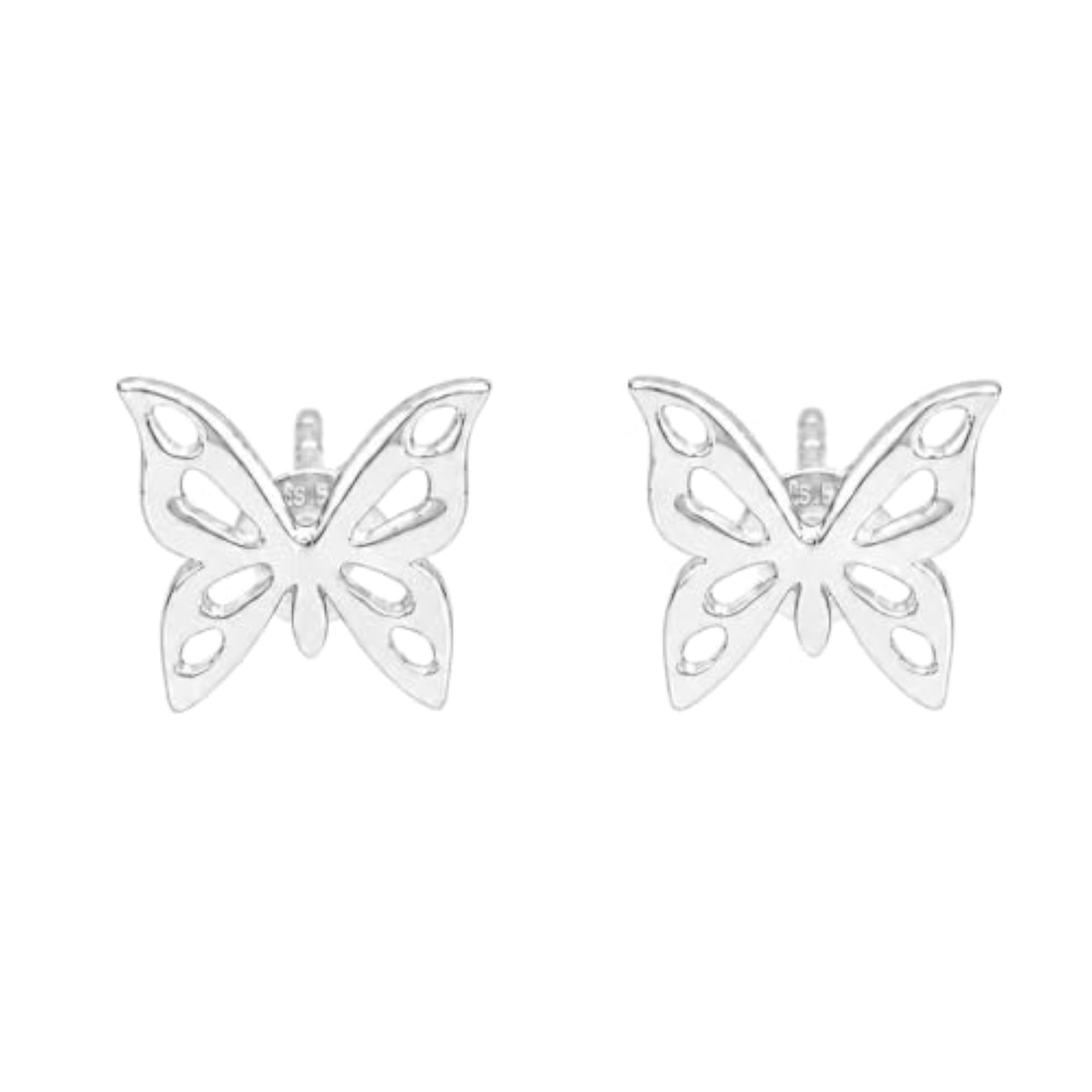 Women's 925 Sterling Silver Mini Butterfly Stud Earrings Set
