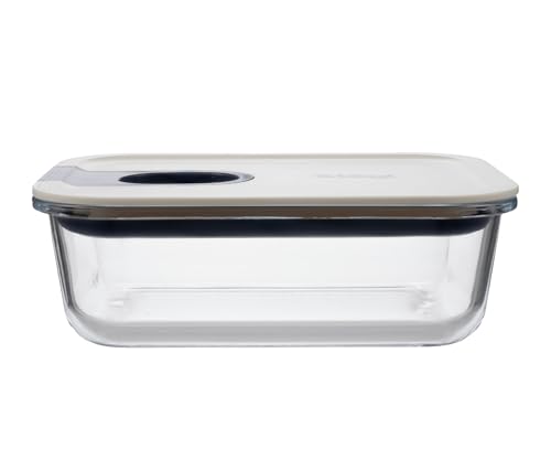 Image of STEGL Premium Glass Food Storage Container Kitchen Container with One-Handed Easy-Slide Unlock Lid | Airtight & Leak-Proof Meal Prep Box | Integrated Pull-Ring | Microwave & Dishwasher Safe