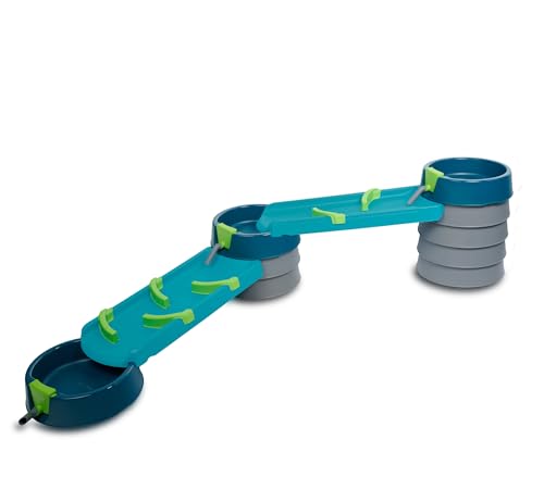 AquaPlay Mudway Flow - kombinierte Wasser- und Sandspielbahn 2 3m Wasserbahn mit Schleusen Becken und Schiebern flexibles Stecksystem wetterfestes naturverbundenes Outdoor-Wasserspiel ab 3 Jahre