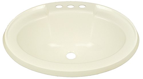 17" x 20" Bone Oval Lavatory Sink for Mobile Homes Includes Drain