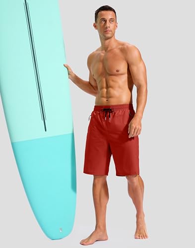 Image of G Gradual Mens Swim Trunks with Compression Liner 7 inch /9'' Quick Dry Board Shorts Swimsuit Bathing Suit for Men Zipper Pockets