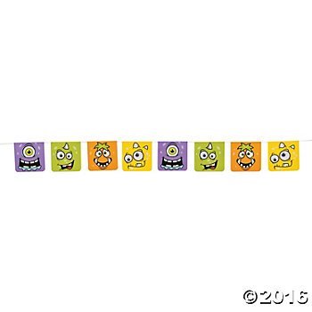 . Cardboard Monster Bash Pennant Banner