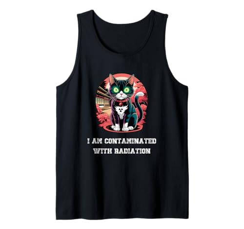 Estoy Contaminado Con Radiación Gato Japonés Meme Camiseta sin Mangas